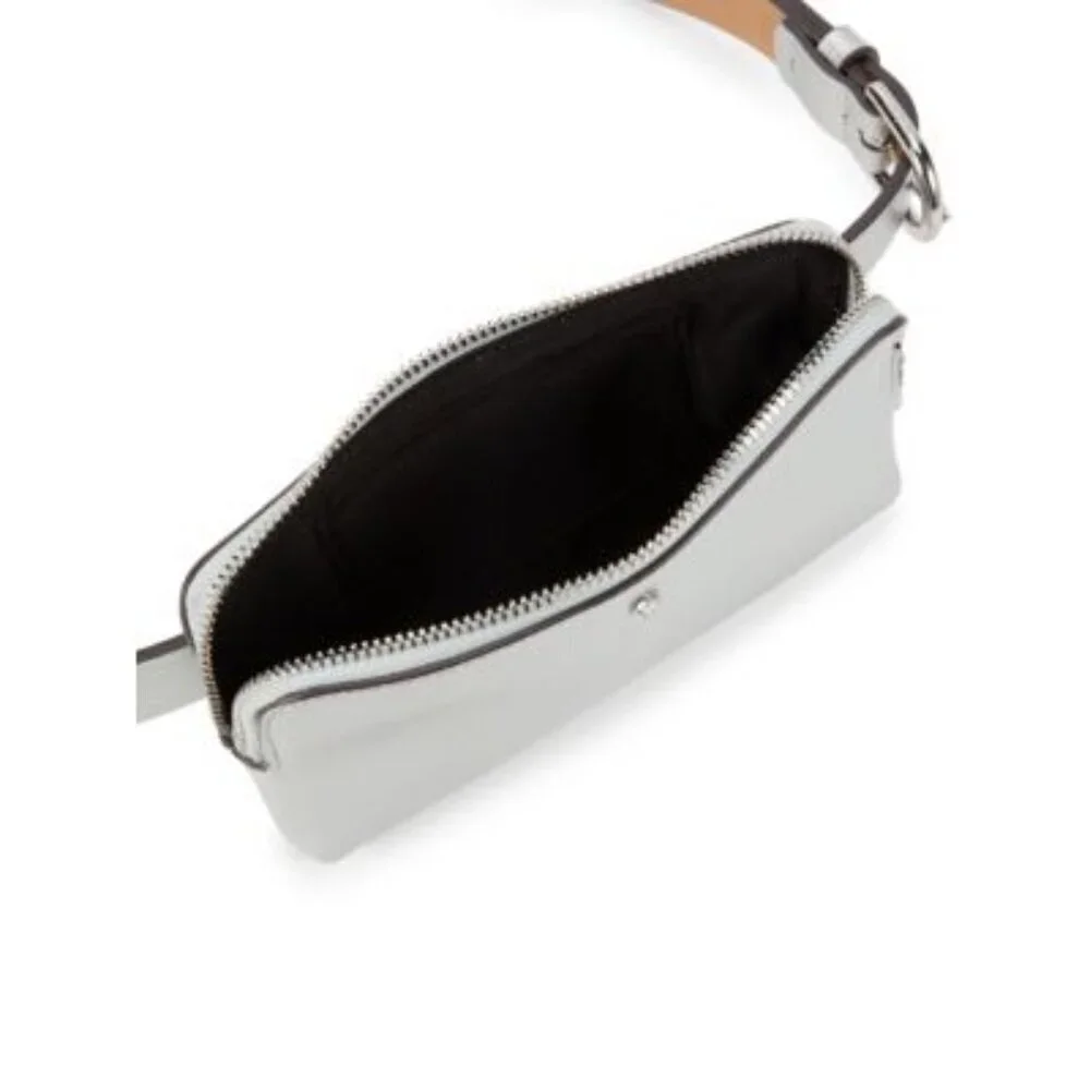 Kate Spade New York Metallic Leather Belt Bag Waist Pack Silver
